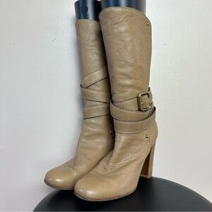 CLEARANCE! Tan Chloé Paddington Leather Heeled Buckle Boots Size 8 EUC